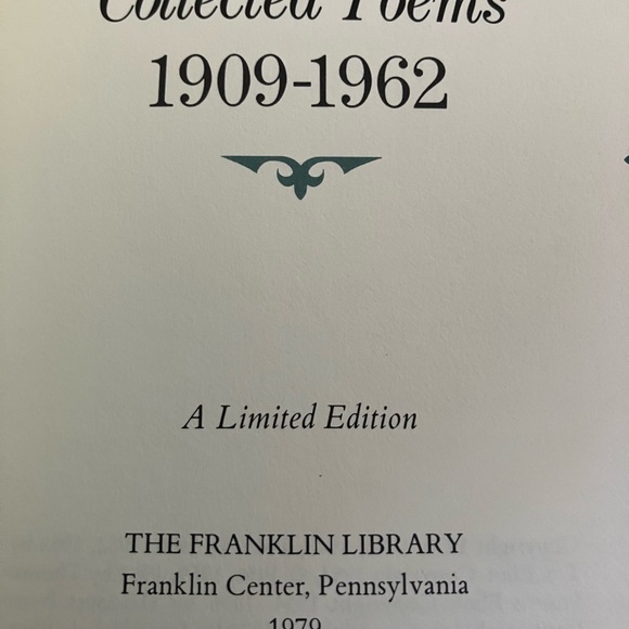 T.S. Eliot Poems 1909-1962 Leather book from the Franklin Library. 1979 - Picture 6 of 6